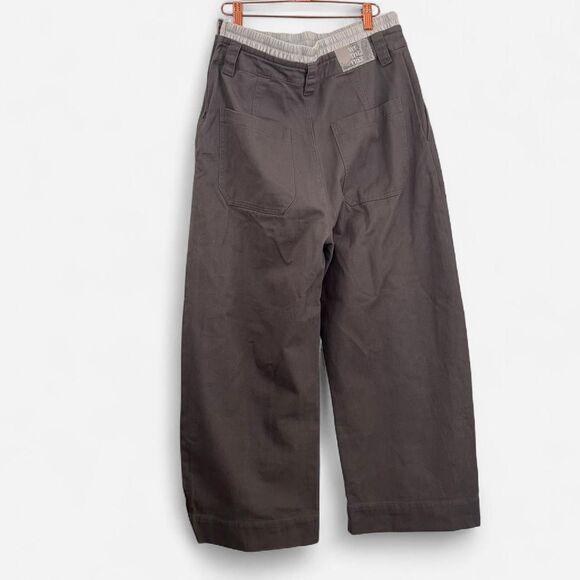 Free People We The Free “Good Sport” Boxer-Style Wide Leg Trousers – Size 6 - Picture 3 of 8